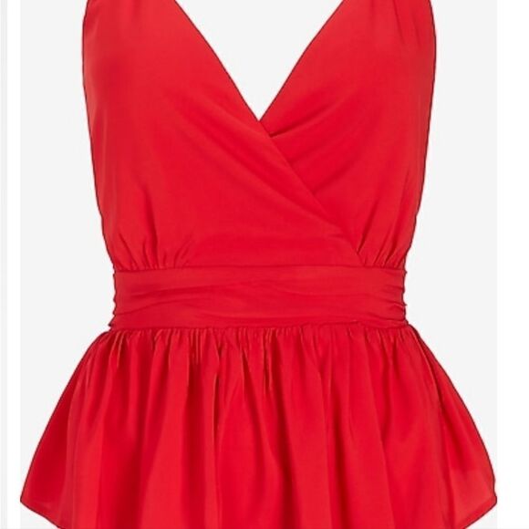 NWOT, Express • Satin Wrap Front Peplum Cami, Size XS - Picture 3 of 3